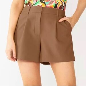 NEW Nine West Pleat-Front High-Waisted Shorts